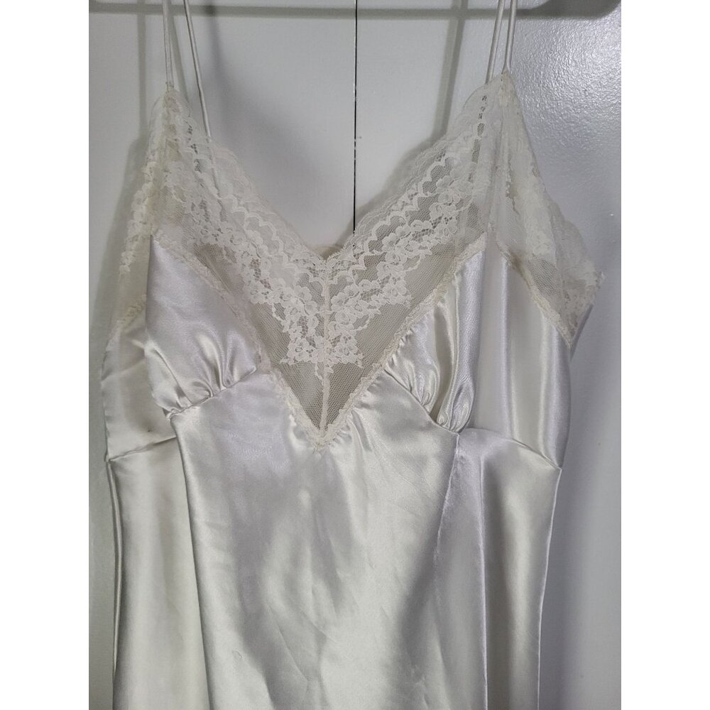 Body Chic Women's SZ 36 Slip Nightgown Lace Midi Cottage Fairy Bridal USA *FLAW